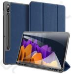 Dux Ducis DOMO tok álló, bőr hatású (aktív, oldalra nyíló, TRIFOLD, asztali tartó, ceruza tartó, textil minta) SÖTÉTKÉK