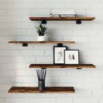 vidaXL 4 db füstös tölgy színű szerelt fa fali polc 60 x 20 x 1, 5 cm (838231)