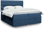 vidaXL kék szövet rugós ágy matraccal 200 x 200 cm (3294476)