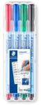STAEDTLER Alkoholmentes marker készlet, OHP, 0, 6 mm, STAEDTLER "Lumocolor 305 F", 4 különböző szín (TS305FWP4) - webpapir