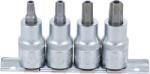BGS technic Technic Behajtófej-készlet 12, 5 mm (1/2") T-profil (Torx) T40 furattal - T55 4 darabos (BGS-8885) (BGS-8885)