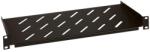 Legrand Rackszekrény polc - 1U-19", 2 ponton rögzített csavarral, fix, 250mm, max. 50 kg, fekete (E2S1U25)