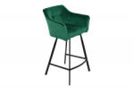 Invicta interior Scaun bar Loft verde din catifea si cadru metalic, 100 cm (40309-1)