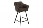 Invicta interior Scaun de bar LOFT cu cotiere din microfibra gri antic (39081)