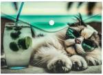 Panta Plast Mapă personalizată cu buton, A5, PP, Panta Plast, Chillout Cat