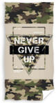  PEace/Never Give Up terepmintás törölköző, 70x140 cm
