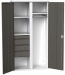 bott Fém tárolószekrény Bott Verso, 200 x 105 x 55 cm, 3 polc, 4 fiók, szürke-antracit
