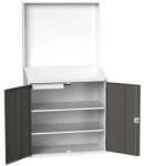 bott Workstation Economy Bott, panellel, 2 polccal, 1 fiókkal, 200 x 105 x 55 cm, szürke-antracit
