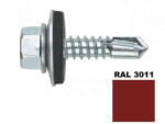 STARK FIX Surub autoforant STARKFIX, cu cap hexagonal si saiba EPDM, pentru metal, 4, 8x19, RAL3011, 250buc (281428) - 24mag