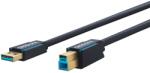 clicktronic 70090 USB-A Apa - USB-B Apa 3.0 Nyomtató Kábel - 0.5 m, Fekete (70090)
