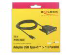 Delock 62980 USB-C 2.0 A Apa - DB25 Anya Kábel - 1.8 m, Fekete (62980)