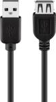 Goobay 93321 USB-A Apa - USB-A Anya 2.0 Hosszabbító Kábel - 2 m, Fekete