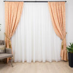 Hiko Set 3 piese bumbac Hiko Nostalgie Garden peach si o perdea Ana voal, cu rejansa - hiko - 268,60 RON