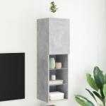 vidaXL Comodă TV cu lumini LED, gri beton, 30, 5x30x102 cm (837021)