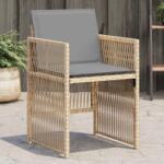 vidaXL 4 db vegyes bézs polyrattan kerti szék párnával (364972)