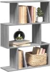 vidaXL 3 szintes szürke sonoma fa elválasztó könyvespolc 70x24x97 cm (858116)