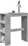vidaXL betonszürke szerelt fa tárolórekeszes bárasztal 90x40x103, 5 cm (854376)