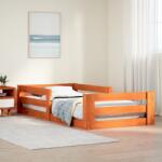 vidaXL viaszbarna tömör fenyőfa ágy matrac nélkül 70 x 140 cm (855689) - vidaxl