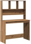 vidaXL kézműves tölgy szerelt fa íróasztal polcokkal 102 x 45 x 148 cm (855835)