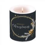 Ambiente Karácsonyi Átvilágítós Gyertya - Wishing Ring Black - 10x10cm