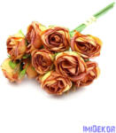  Rózsa 12 fejes dekor csokor 31cm - Narancs