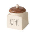Boltze Home Collections Kerámia konyhai tároló akácfa tetővel, 11, 5x14cm, Coffee (2049504)