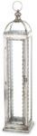 Art-Pol Óezüst fém üvegezett szögletes kerti lámpás lantern 77x17x17cm (172883)