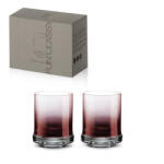 Pozzi Milano Üdítőspohár színes üvegből, 290ml, 2 db-os szett, Purple - perfectodekor