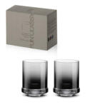 Pozzi Milano Üdítőspohár színes üvegből, 290ml, 2 db-os szett, Smoke Grey - perfectodekor