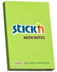 Hopax Notes autoadeziv 76 x 51 mm, 100 file, Stick"n - verde neon (HO-21163)