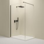 Erga Paris, Walk-In zuhany paraván 50x200 cm, 8 mm átlátszó üveg, fekete profil, ERG-V02-PARIS-050x200-CL-BK (ERG-V02-PARIS-050X200-CL-BK)