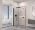 Erga Berlin tömör fal zuhanyzókhoz 90x195 cm, 6mm átlátszó üveg, fekete profil, ERG-V02-BERLIN-G090-BK (ERG-V02-BERLIN-G090-BK)