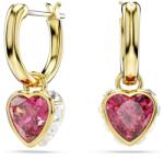 Swarovski Cercei romantici placați cu aur 2 în 1 Inimă Chroma 5684760