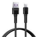 REMAX Leya Series Liquid Silicone Hajlékony USB-A-Type-C gyorstöltő kábel 66W 1m - Fekete RC-C092 black