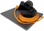 Tether Tools TetherPro USB-C Apa - USB-C Apa 90° 2.0 Adat és Töltő Kábel - 4.6 m, Narancssárga