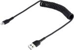 StarTech Spirál USB-A Apa - Lightning Apa 2.0 Adat és Töltő Kábel - 0.5 m, Fekete