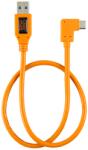 Tether Tools USB-A Apa - USB-C 90° Apa 3.0 Adat és Töltő Kábel - 0.5 m, Narancssárga