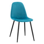  Scaun Leonardo, catifea turcoaz, picioare metalice (HM00100.18)