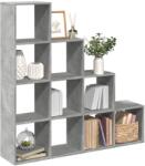 vidaXL 4 szintes betonszürke szerelt fa könyvespolc 131, 5x29x131, 5 cm (857970)