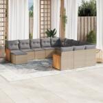 vidaXL 12 részes bézs polyrattan kerti ülőgarnitúra párnákkal (3260666)