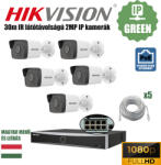  HIKVISION 5 Kamerás 2MP IP kamerarendszer POE rögzítővel szereld magad csomagban