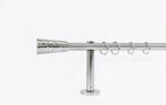  19 mm Ø Belgrad függönykarnis szett, 1 soros, inox, block tartóval (120 cm)