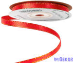  Szatén szalag arany szegéllyel 6mm x 20m - Piros