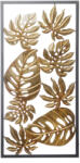 ART-POL Arany áttört monstera levelek montázsa ezüst fém keretben faldekoráció 99, 5x50x1cm (129378)
