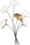 ART-POL Arany-ezüst ginkgo biloba levélcsokor fém faldekoráció 77x38x2cm (125187)