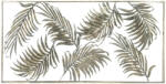 ART-POL Patinás zöld pálmalevelek fém faldekoráció arany fém keretben 60x120x5cm (142539)