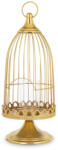 ART-POL Sárgaarany fémhálós mécsestartó kalitka belső üvegbúrával és akasztóval 41x16, 5x16, 5cm (159237)