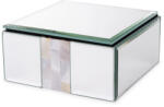 Art-Pol Vetrario design szögletes víztiszta üvegborítású ékszertartó doboz ásványkő jellegű berakással 6x12x12cm (169296)