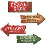  Nyomtatott dekorkarton - Északi Sark útjelzők 4db/szett
