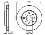 Bosch Disc frana FIAT 500 C (312) (2009 - 2016) BOSCH 0 986 479 B76